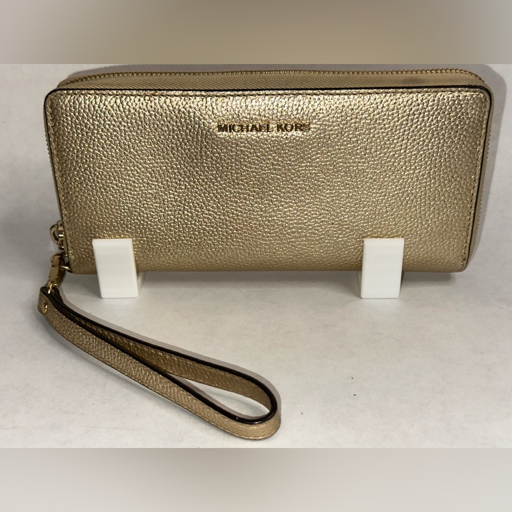 Michael Kors Gold Wristlet Clutch Wallet
